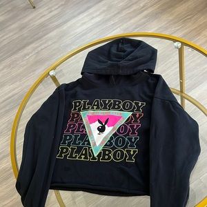 Crop playboy hoodie